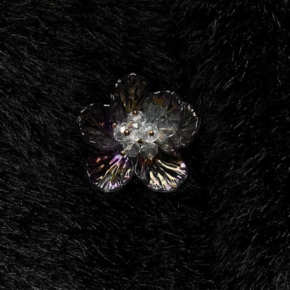 🆕 2024 ZARA FLOWER BUTTON FAUX FUR KNIT CARDIGAN - Picture 3 of 5